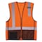 Ergodyne Hi-Vis Safety Vest w/Black Bottom L, XL Class 2 U Back, , Zipper 2 Pockets, 1 Mic Tab 8210ZBK - alternate 1